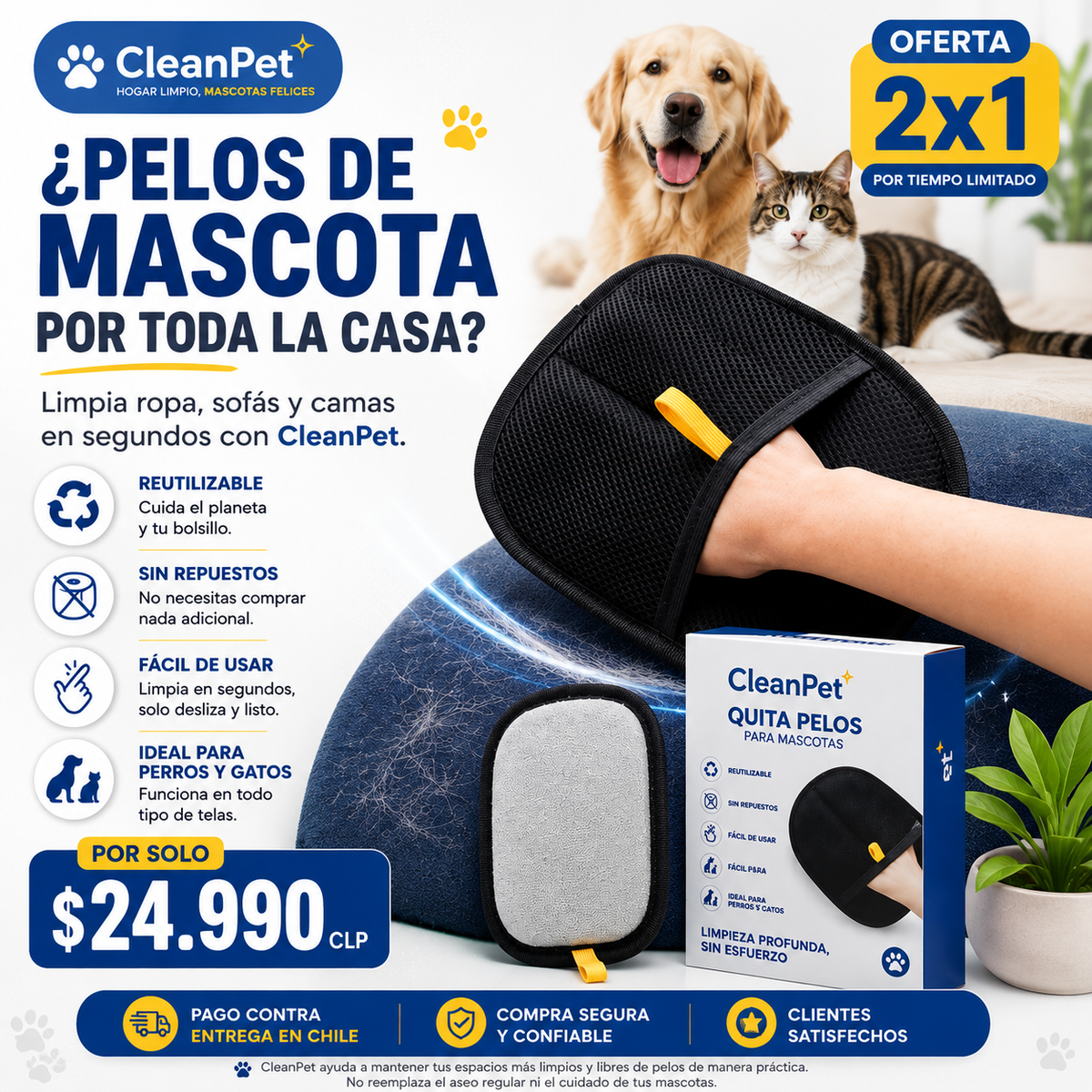 CleanPet | Guante atrapa pelos