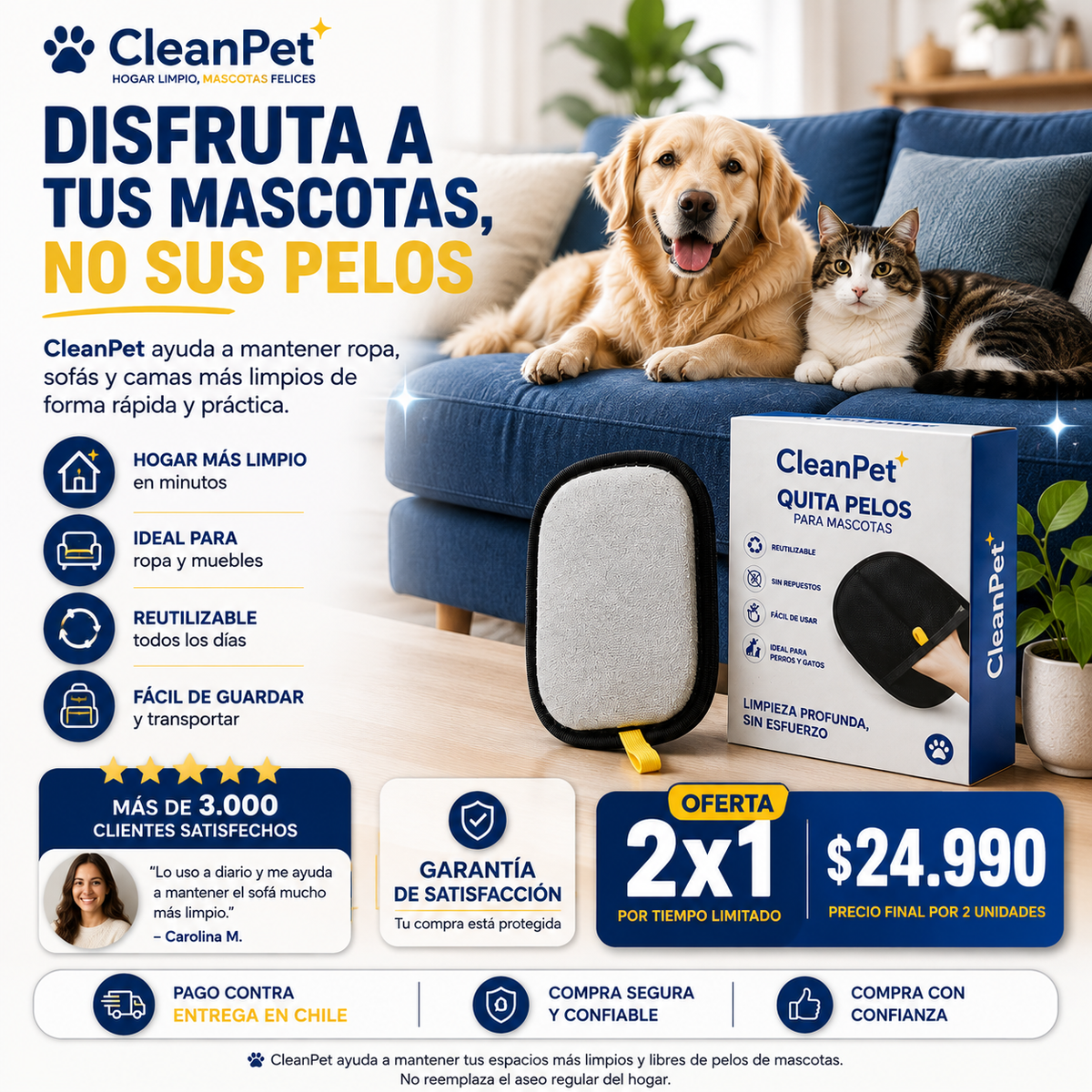 CleanPet | Guante atrapa pelos