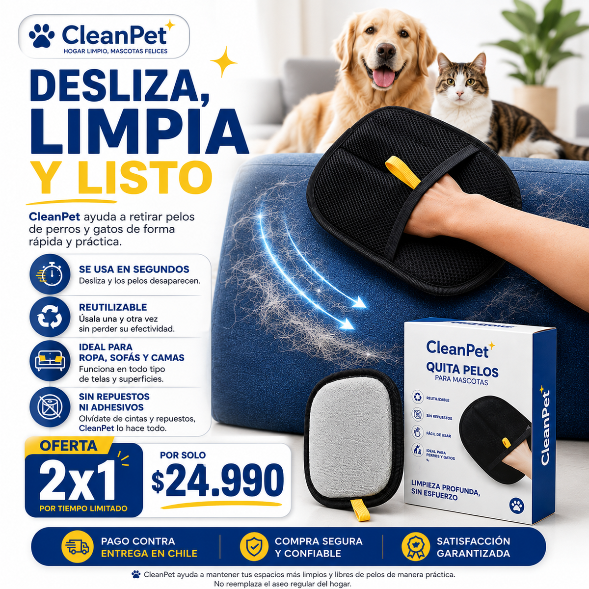 CleanPet | Guante atrapa pelos